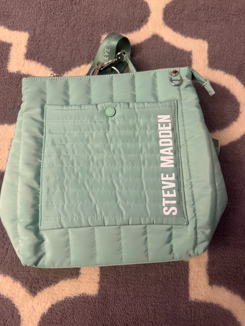 Steve Madden Mint Quilted Crossbody Puffer Bag - Picture 2 of 6